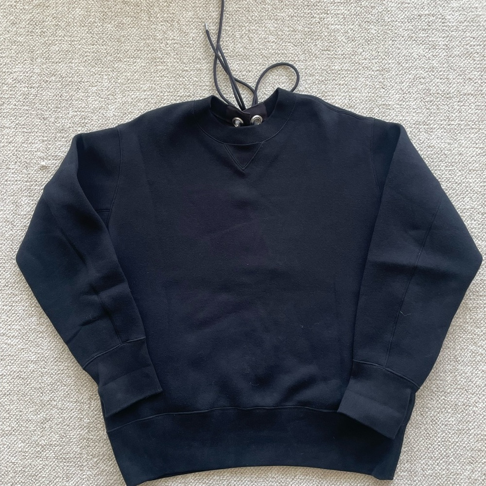 Sacai Black Sweatshirt – Size 4, Lace Tie Back Detail - Picture 2 of 6
